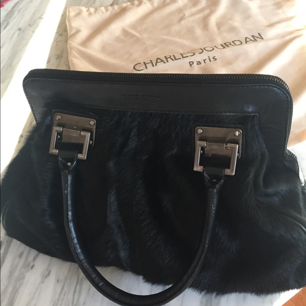 Charles Jourdan Paris Black Fur Purse